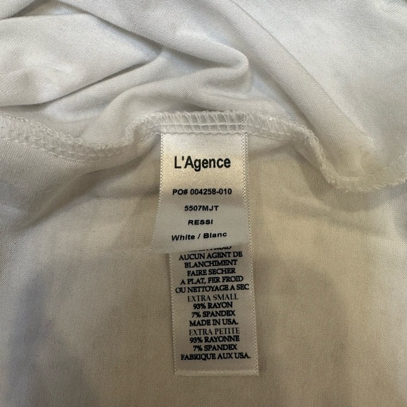 L’AGENCE Ressi Cap-Sleeve Tee in White Size XS - Picture 5 of 8